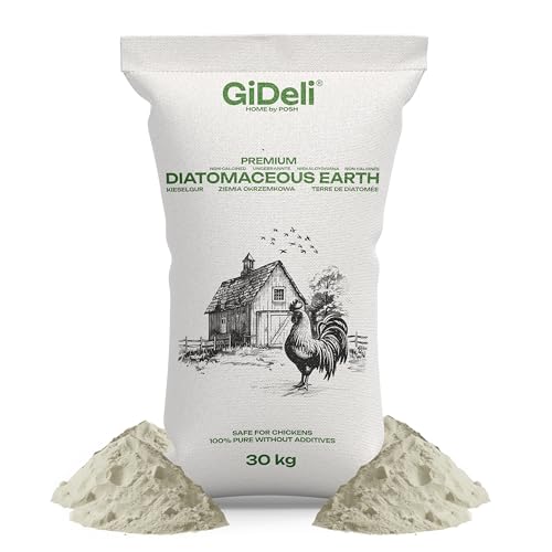 GiDeli Kieselgur für hühner einstreu Diatomeenerde Pulver Rein unkalziniert gegen die Rote Vogelmilbe 30 kg von GiDeli
