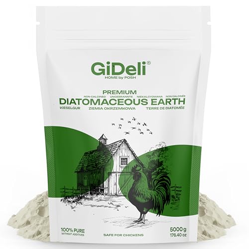 GiDeli Kieselgur für hühner einstreu Diatomeenerde Pulver Rein unkalziniert gegen die Rote Vogelmilbe 5 kg doypack von GiDeli