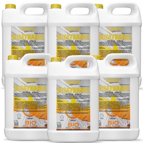 GiDeli bioethanol 30l Ethanol 96,6% Bio Alkohol geruchlos sauber brennend, für Innen- & Außenkamine von GiDeli