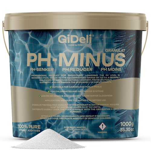 pH Minus Granulat 1000g im Eimer Senkt den pH-Wert in Pool, Whirlpool Wasserpflegemittel für kristallklares Wasser Ideal für alle Poolarten einfache Dosierung 1kg pH Minus Granulat 1000g im Eimer Senkt den pH-Wert in Pool, Whirlpool Wasserpflegemittel für kristallklares Wasser Ideal für alle Poolarten einfache Dosierung 1kg von GiDeli