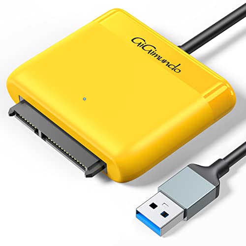 GiGimundo USB 3.0 zu SATA Konverter Adapter 5Gbps für 2.5 Zoll SATA HDD/SSD, Unterstützt UASP für PC Laptop, Kompatibel mit SATA Brenner (GM1-3A) von GiGimundo