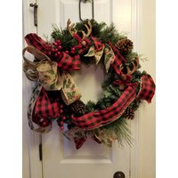 Adventskranz, Rustikal Kranz, Haustür Geweih Kranz von GiGisShopofDesigns