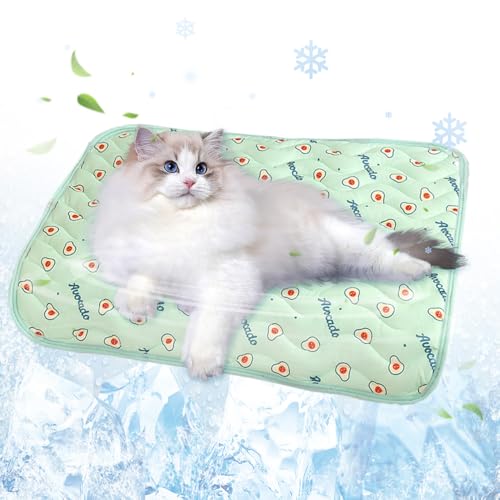 2025 Neue Hundekühlmatte, Vielseitige Kühlmatte Katze Waschbare Kühlpad Hund rutschfeste Hunde Kühlauflage für Zuhause Katzen Kühlmatte für Sommer (Grün, S-50x40cm) von GiHie