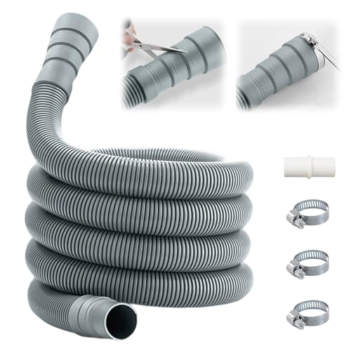 Zusammenklappbares Wohnwagen Abflussrohr mit verstellbarem Adapter, Verdicktes Abflussrohr Flexibler Wohnmobil Abwasserschlauch für Outdoor Camping Waschmaschine Geschirrspüler (1 Meter) von GiHie