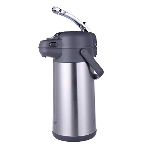 GiNT 2,863.3 g Airpot Kaffeespender mit Pumpe, isolierte Kaffeekaraffe für heiße Flüssigkeiten, Edelstahl vakuumisolierter Pumpspender für heiße/kalte Getränke (3L) von GiNT