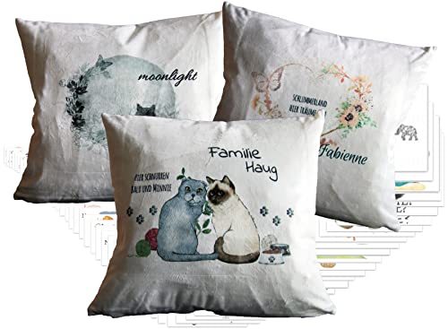 Kuschel-Kissen PERSONALISIERT/inkl. Füllung > Große Auswahl: über! 999 Verschiedene Motive für Erwachsene & Kinder, Sternzeichen,Floral, Boho UVM... mit Namen/Spruch von GiO-Shop * Sonderanfertigung mit Stickerei