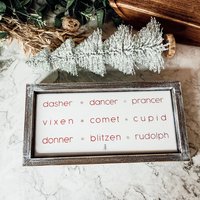 Santa's Rentier Namensschild, Dasher, Tänzer, Prancer, Blitzen Und Rudolph, Moderne Niedliche Weihnachtsdekoration Für Mantle Bauernhaus von GiaRomaLifestyle