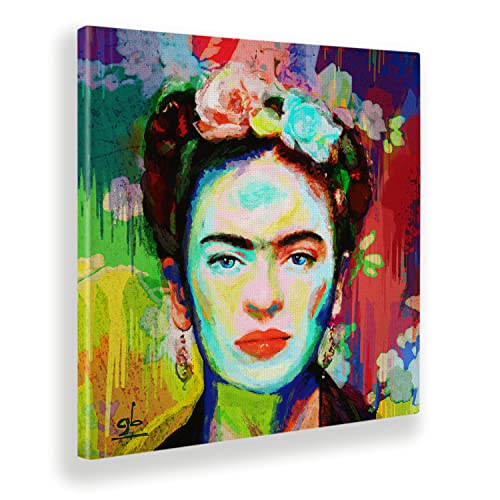 Giallobus - Gemälde - Frida - Leinwand - 50x50 - Bereit zum Aufhängen - Moderne Gemälde für zu Hause von Giallobus
