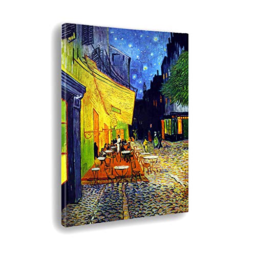 Giallobus - Bild - Druck AUF LEINWAND - Vincent Van Gogh - Cafe TERRASSE BEI Nacht - 70 x 100 cm von Giallobus