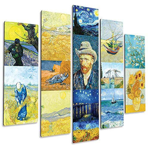 Giallobus - 5 Multi Panel Art Board - Vincent Van Gogh - Van Gogh Collage 1 - MDF-Holz - 140x100 von Giallobus