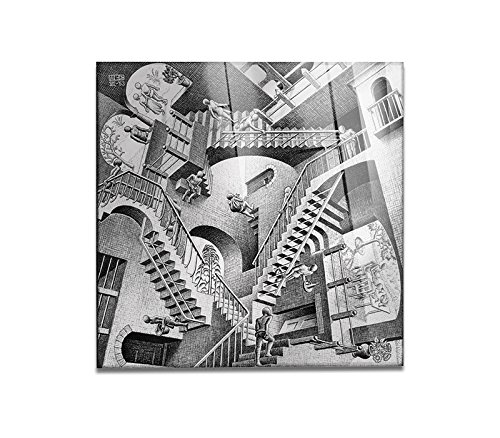 Giallobus - Bild AUF ACRYLGLASS PLEXIGLAS - M.C.Escher - Relativity - 100X100CM von Giallobus