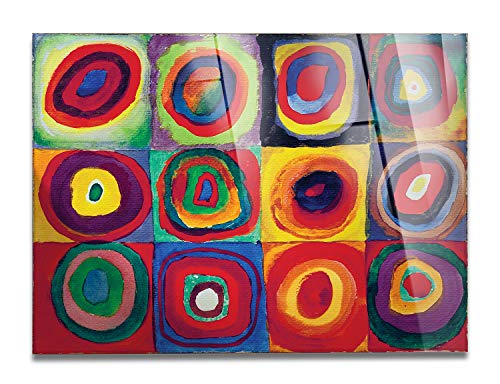 Giallobus - Bild - Druck auf Acrylglas Plexiglas Kandinsky - Abstrakter Rahmen - Farbstudie - Moderne Bilder aus plexiglas - Verschiedene Formate - 140 x 100 cm von Giallobus