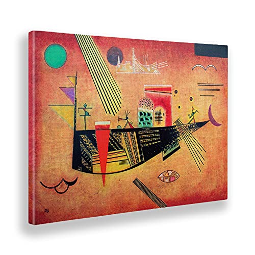 Giallobus - Gemälde - Vassily Kandinsky - Launisch - Leinwand - 140x100 - Bereit zum Aufhängen - Moderne Gemälde für zu Hause von Giallobus