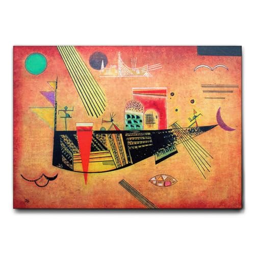 Giallobus - Gemälde - Vassily Kandinsky - Launisch - Leinwand mit Standardrahmen - 140x100 - Bereit zum Aufhängen - Moderne Gemälde für zu Hause von Giallobus