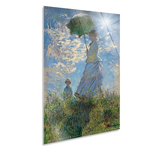 Giallobus - Gemälde - Claude Monet - Frau mit Regenschirm - Plexi-Acrylglas - 70x100 - Bereit zum Aufhängen - Moderne Gemälde für zu Hause von Giallobus