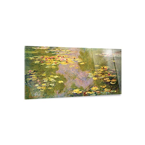 Giallobus - Gemälde - Claude Monet - Reflexionen und Seerosen - Plexi-Acrylglas - 100x50 - Bereit zum Aufhängen - Moderne Gemälde für zu Hause von Giallobus