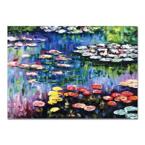 Giallobus - Gemälde - Claude Monet - Seerosen im Teich in Giverny - Acrylglas - 100L x 70l cm - Bereit zum Aufhängen - Moderne Gemälde von Giallobus