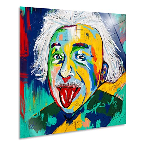 Giallobus - Gemälde - Einstein - Acrylglas - 35x35 - Bereit zum Aufhängen - Moderne Gemälde für zu Hause von Giallobus