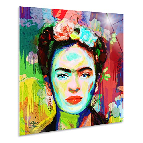 Giallobus - Gemälde - Frida - Plexi-Acrylglas - 100x100 - Bereit zum Aufhängen - Moderne Gemälde für zu Hause von Giallobus