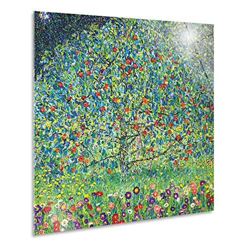 Giallobus - Gemälde - Gustav Klimt - Apfelbaum I - Acrylglas - 100x100 - Bereit zum Aufhängen - Moderne Gemälde für zu Hause von Giallobus