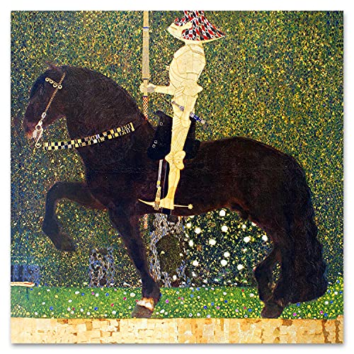 Giallobus - Gemälde - Gustav Klimt - Der goldene Ritter - Plexi-Acrylglas - 100x100 - Bereit zum Aufhängen - Moderne Gemälde für zu Hause von Giallobus