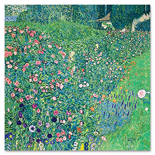 Giallobus - Gemälde - Gustav Klimt - Italienischer Garten - Plexi-Acrylglas - 50x50 - Bereit zum Aufhängen - Moderne Gemälde für zu Hause von Giallobus