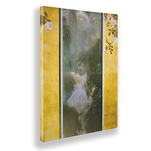 Giallobus - Gemälde - Gustav Klimt - Liebe - Leinwand - 50x70 - Bereit zum Aufhängen - Moderne Gemälde für zu Hause von Giallobus