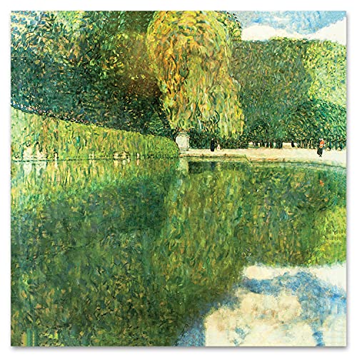 Giallobus - Gemälde - Gustav Klimt - Schönbrunner Park - Plexi-Acrylglas - 100x100 - Bereit zum Aufhängen - Moderne Gemälde für zu Hause von Giallobus