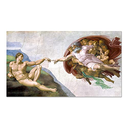Giallobus - Gemälde - Michelangelo - Die Erschaffung Adams - Plexi-Acrylglas - 140x80 - Bereit zum Aufhängen - Moderne Gemälde für zu Hause von Giallobus