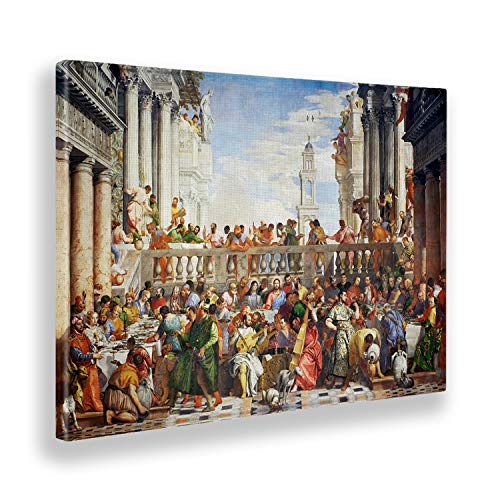 Giallobus - Gemälde - Paolo Veronese - Die Hochzeit in Kana - Leinwand - 100x70 - Bereit zum Aufhängen - Moderne Gemälde für zu Hause von Giallobus