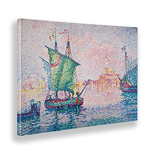 Giallobus - Gemälde - Paul Signac - Venedig die rosa Wolke - Leinwand - 70x50 - Bereit zum Aufhängen - Moderne Gemälde für zu Hause von Giallobus