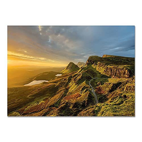 Giallobus - Gemälde - Schottisches Hochland - Plexi-Acrylglas - 140x100 - Bereit zum Aufhängen - Moderne Gemälde für zu Hause von Giallobus