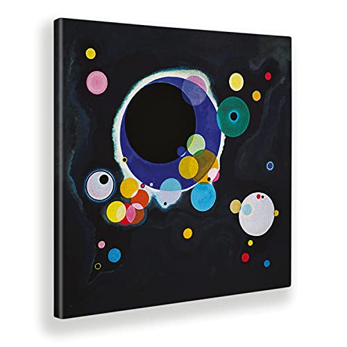 Giallobus - Gemälde - Vassily Kandinsky - Einige Kreise - Leinwand - 50x50 - Bereit zum Aufhängen - Moderne Gemälde für zu Hause von Giallobus