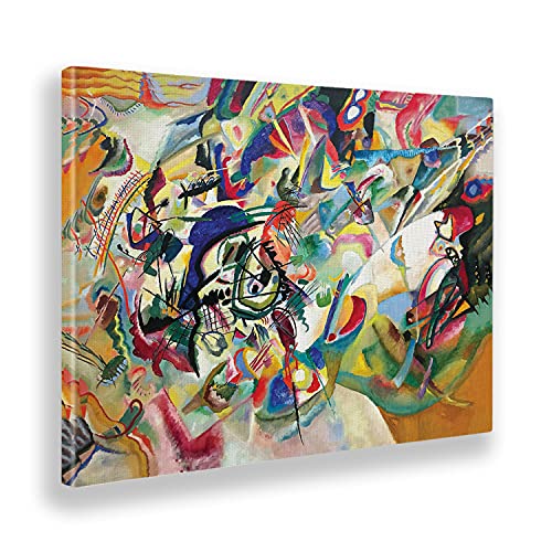 Giallobus - Gemälde - Vassily Kandinsky - Zusammensetzung Nr. 7 - Leinwand mit Standardrahmen - 140x100 - Bereit zum Aufhängen - Moderne Gemälde für zu Hause von Giallobus