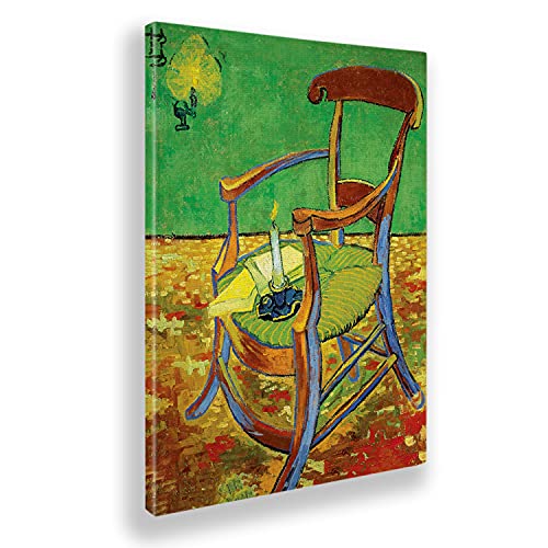 Giallobus - Gemälde - Vincent Van Gogh - Gauguins Stuhl - Leinwand mit Standardrahmen - 70x100 - Bereit zum Aufhängen - Moderne Gemälde für zu Hause von Giallobus