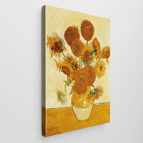 Giallobus - Gemälde - Vincent Van Gogh - - Standardleinwand - 35x50-18 - Sonnenblumen 2 - Bereit zum Aufhängen - Moderne Gemälde von Giallobus