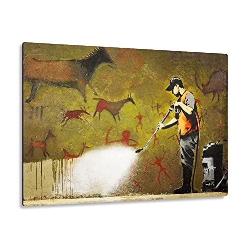 Giallobus - Giallopanel Art Board - Banksy - Hochdruckreiniger für Felsmalerei - MDF-Holz - 29,7X21 von Giallobus