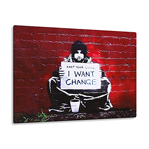 Giallobus - Giallopanel Art Board - Banksy - Ich will Veränderung - MDF-Holz - 29,7X21 von Giallobus