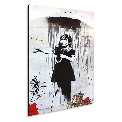 Giallobus - Giallopanel Art Board - Banksy - Regenschirm Mädchen - MDF-Holz - 29,7X42 von Giallobus