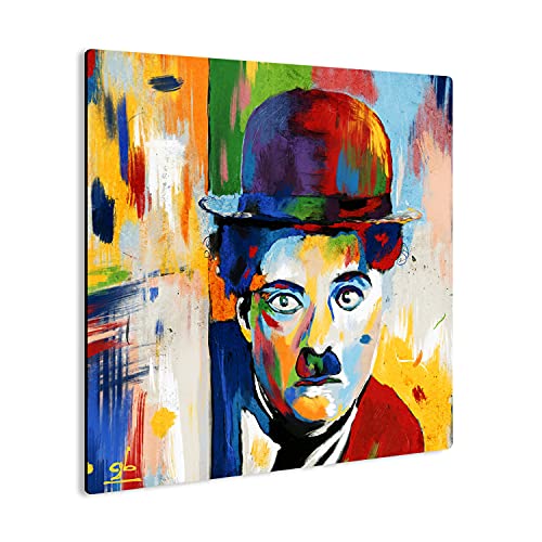 Giallobus - Giallopanel Art Board - Charlie Chaplin - MDF-Holz - 29,7X29,7 von Giallobus