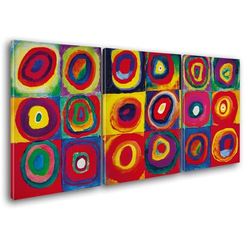 Giallobus - Große Gemälde im XXL-Format - Vassily Kandinsky - Abstrakte Kunst - Farbstudie - Leinwand - 218x100cm | 3pcs. x 70x100cm - Moderne Gemälde für zu Hause Giallobus - Große Gemälde im XXL-Format - Vassily Kandinsky - Abstrakte Kunst - Farbstudie - Leinwand - 218x100cm | 3pcs. x 70x100cm - Moderne Gemälde für zu Hause von Giallobus