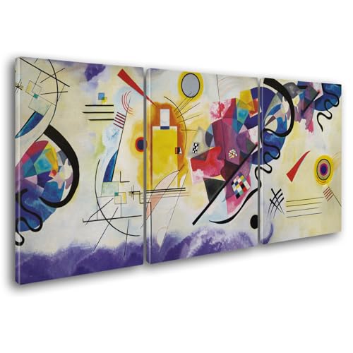 Giallobus - Große Gemälde im XXL-Format - Vassily Kandinsky - Abstrakte Kunst - Gelb, Rot und Blau - Leinwand - 218x100cm | 3pcs. x 70x100cm - Moderne Gemälde für zu Hause Giallobus - Große Gemälde im XXL-Format - Vassily Kandinsky - Abstrakte Kunst - Gelb, Rot und Blau - Leinwand - 218x100cm | 3pcs. x 70x100cm - Moderne Gemälde für zu Hause von Giallobus