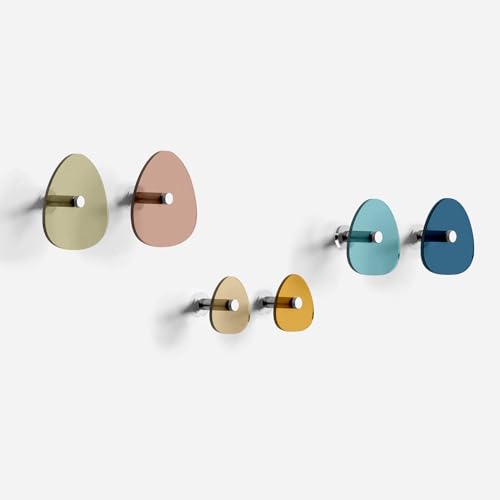 Giallobus - Garderobenhaken - Harmony color 02 - Kit 6 pz - Acrylglas - Kit 6 pcs. - Palette colours 02 - Kleiderhaken und dekorative Wandaccessoires von Giallobus