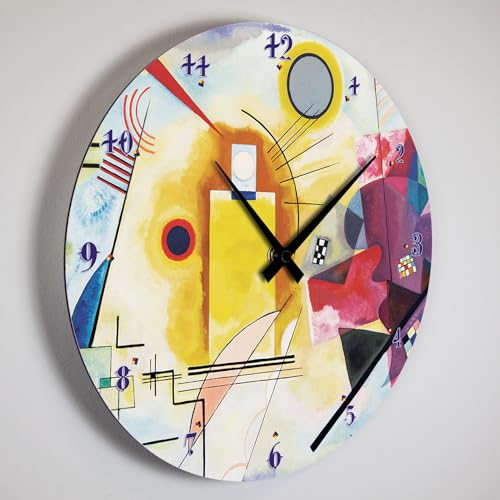 Giallobus - Linienuhr Basic - Vassily Kandinsky - Gelb Rot Blau - MDF-Holz - Basic 30x30 - Leiser Mechanismus – fertig zum Aufhängen – Moderne Giallobus - Linienuhr Basic - Vassily Kandinsky - Gelb Rot Blau - MDF-Holz - Basic 30x30 - Leiser Mechanismus – fertig zum Aufhängen – Moderne von Giallobus