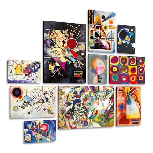 Giallobus - Satz von 10 mehrteiligen Gemälden - Vassily Kandinsky - Kandinsky 1 - MDF-Holz - - 2 x 42x29,7cm - 4 x 29,7x21cm - 4 x 21x14,85cm - - Fertig zum Aufhängen – Gemälde Giallobus - Satz von 10 mehrteiligen Gemälden - Vassily Kandinsky - Kandinsky 1 - MDF-Holz - - 2 x 42x29,7cm - 4 x 29,7x21cm - 4 x 21x14,85cm - - Fertig zum Aufhängen – Gemälde von Giallobus