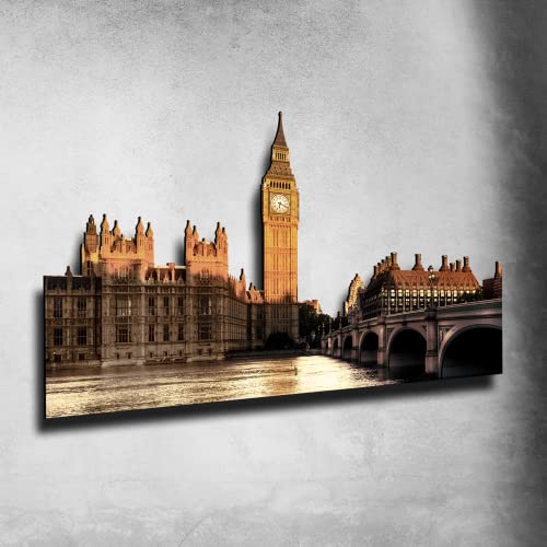 Giallobus - Scultura Skyline - London 01 - MDF-Holz - Skyline Big Ben 100x58,5 von Giallobus