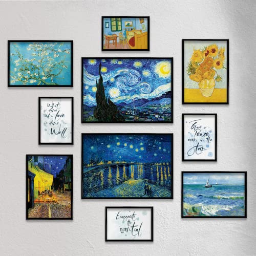 Giallobus - Set 10 Wandpostern - Vincent Van Gogh - Sammlung 1 - Beschichtetes Papier - OHNE Rahmen von Giallobus