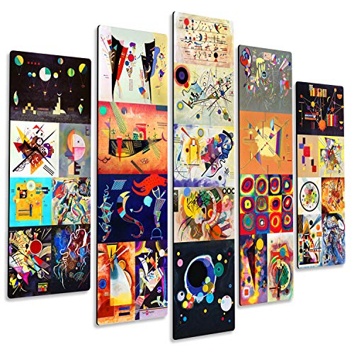 Giallobus - 5 Multi Panel Art Board - Vassily Kandinsky - Kandinsky Collage 1 - MDF-Holz - 140x100 von Giallobus