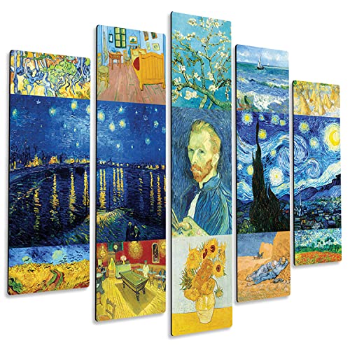 Giallobus - 5 Multi Panel Art Board - Vincent Van Gogh - Collage de Van Gogh 3 - MDF-Holz - 140x100 von Giallobus