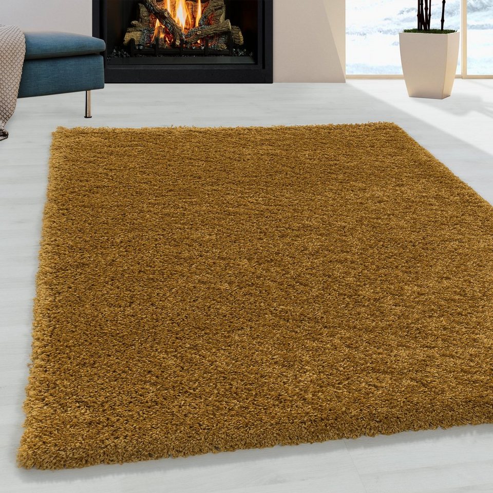 Hochflor-Teppich Shaggy Hochflorteppich Uni Wohnzimmer Langflorteppich, Giancasa von Giancasa